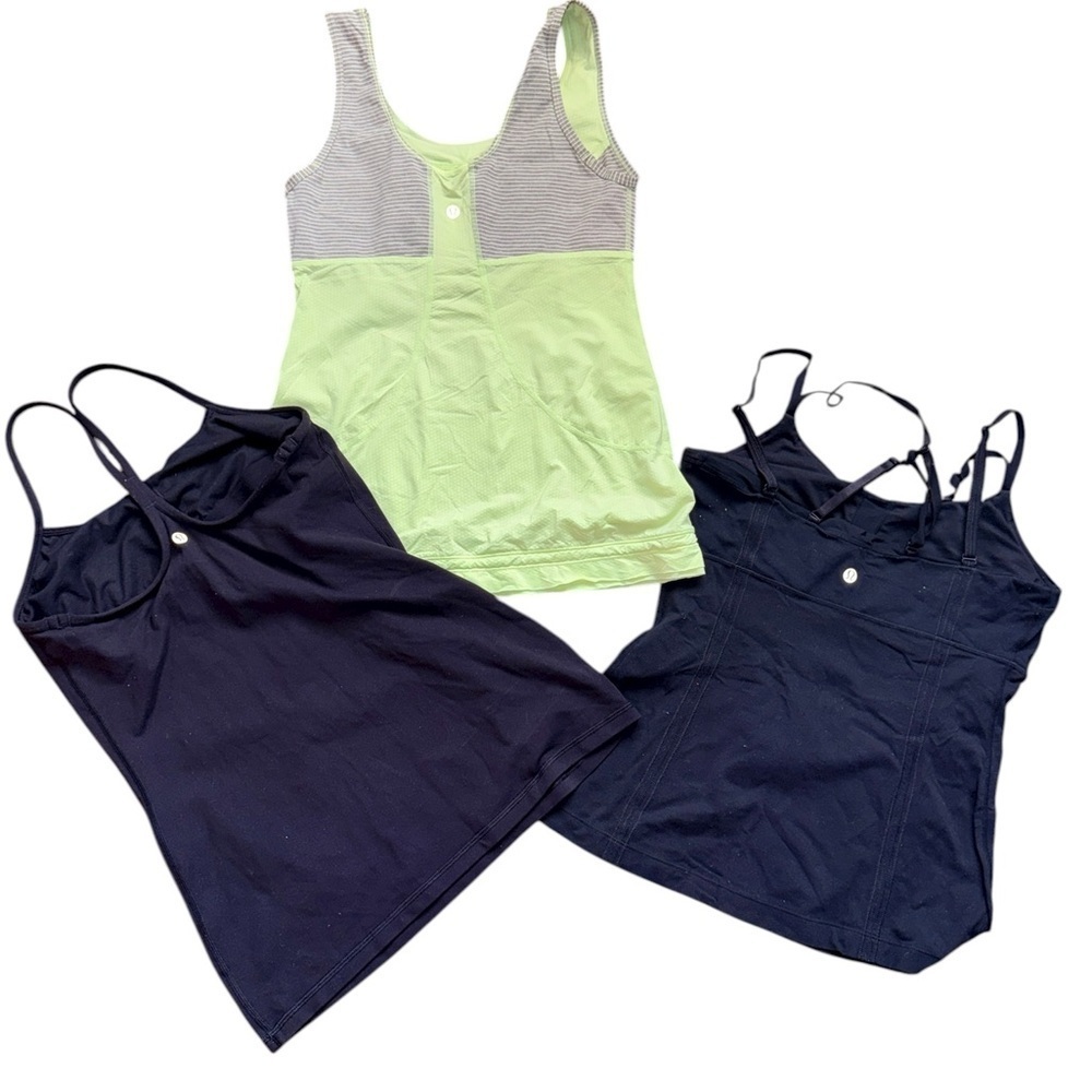 lululemon athletica Tank Tops - Black, Lime set of 3